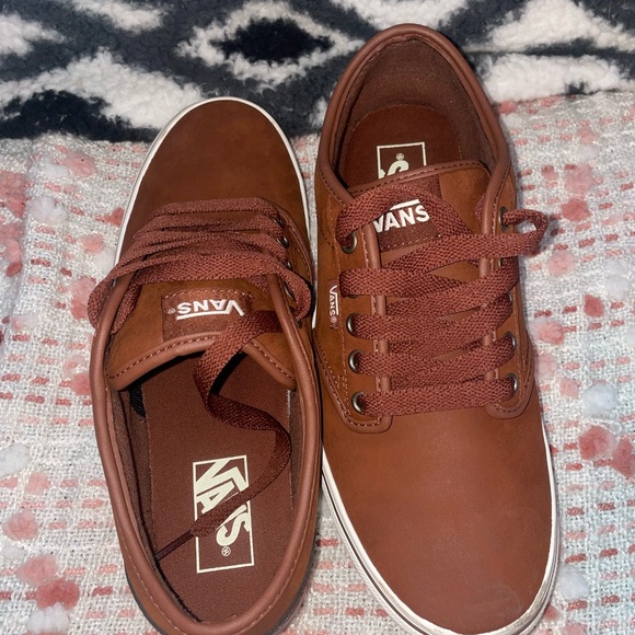 Men’s Brown Leather Vans size 8 - Picture 2 of 6